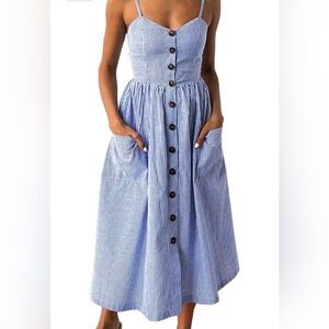 Red Striped Button-Down Dress Sz S